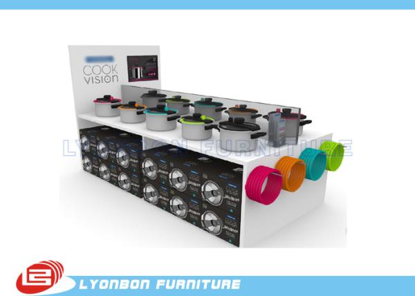 Buy white cookware display for cooking pots with digital LED screen for ADS broadcasting at wholesale prices