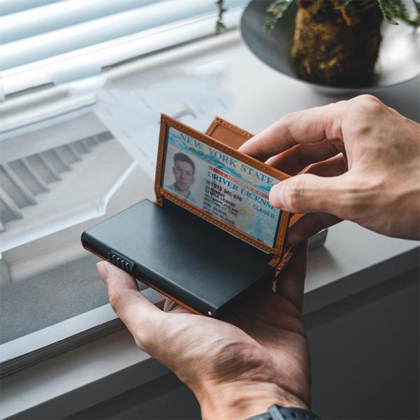 Credit Card Real Leather Automatic Pop Up Card Holder Wallet for Men and RFID Blocking