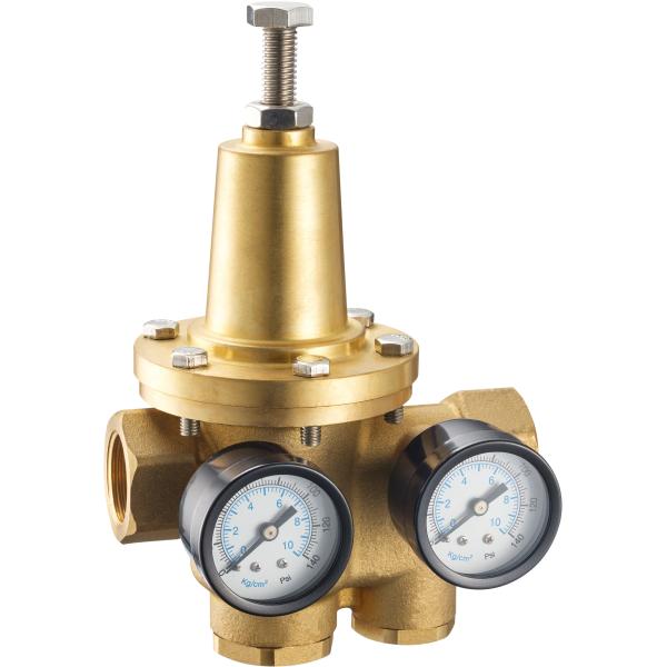 3113 Diaphragm Type DN20 Water Pressure Reducing Brass Valve with Meter Outlets & Built-in Filter