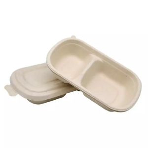 Hotel Biodegradable Compostable Sugarcane Container 100C Fast Food Takeaway