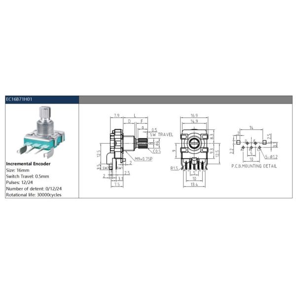 Empty Axle Sleeve 16mm Insulated Rotary Encoder For Volume Control Shaft