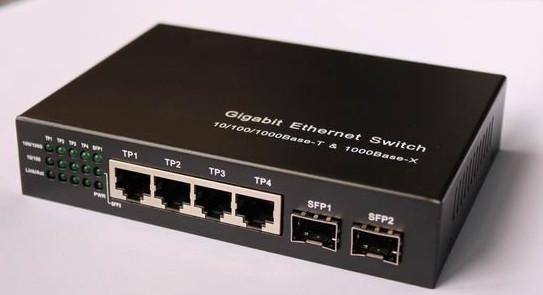 Buy High Speed 6 Port Optical Fiber Gigabit Ethernet Switch With 2 1000Mbps SFP Interfaces at wholesale prices