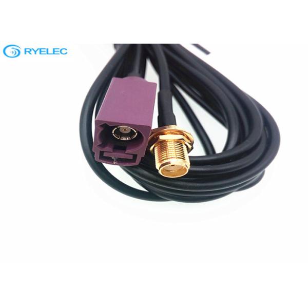 Fakra To SMA Precision Cable Assemblies , 50ohm GPS Cable Harness Assembly