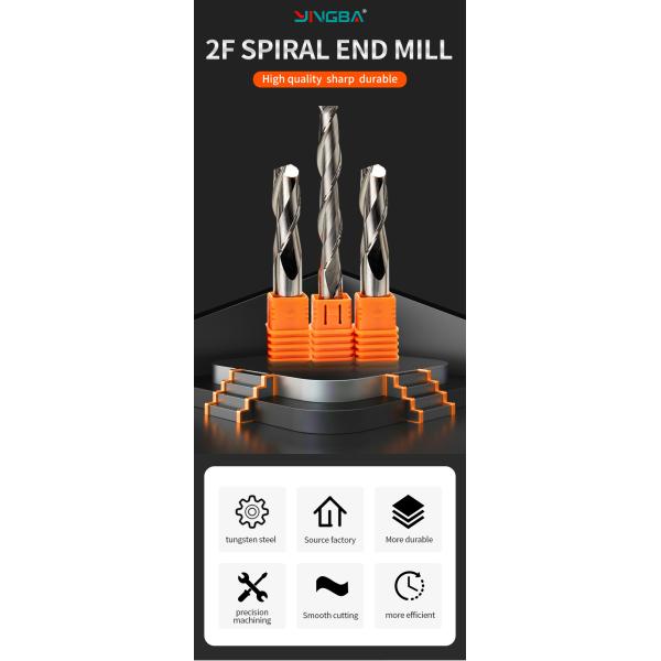 Manufacturer Fresas Para Router Tungsten Carbide 2flute Spiral Cnc Router Bits Wood Cutting Tools Carbide End Mills