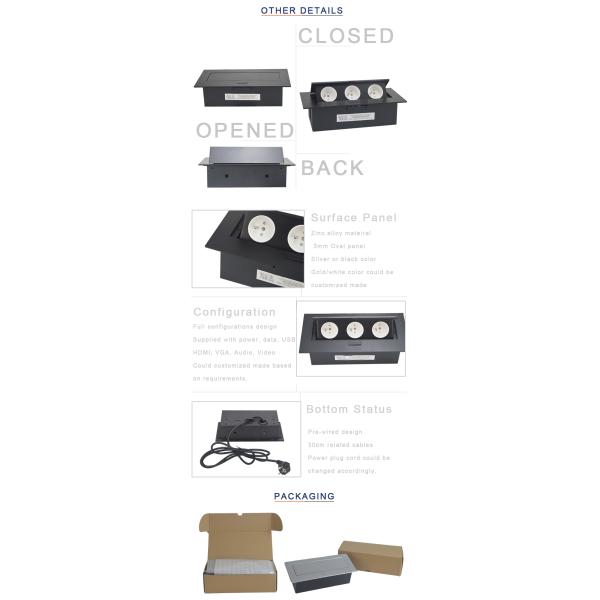Office furniture hidden pop up desk power mounted socket with EU power