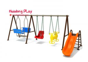 Quality Specifically Tailored Playground Swing Set Large Safety Area For Amusement Park for sale