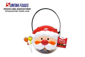 China Seasonal Christmas Santa colorful fruity lollipop candy for gift shop on sale