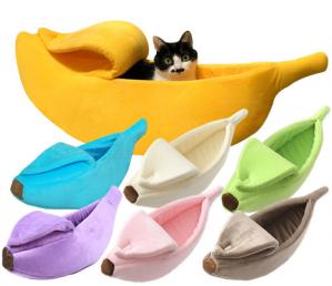 China Warm Soft Punny Lovely Pet Supplies For Banana  Indestructible Pet Bed on sale