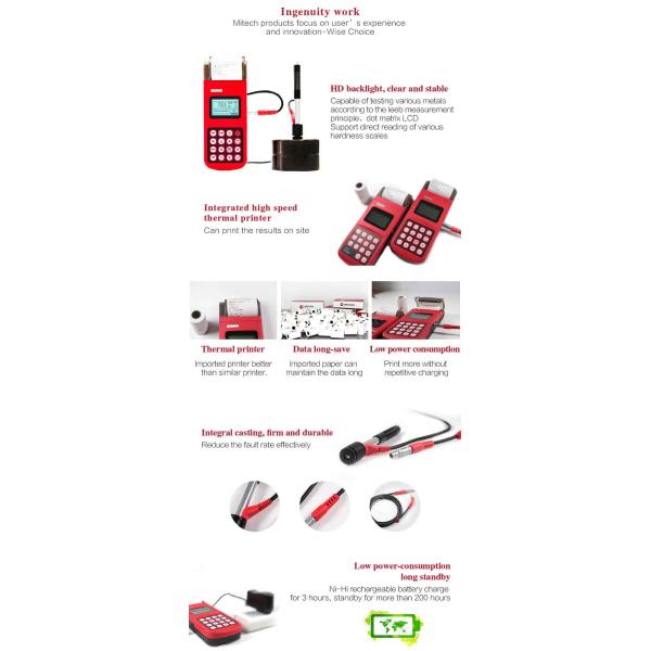 Adjustable Backlight Pocket Hardness Tester With Integrated High Speed Printer MH320