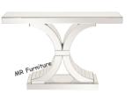 Popular White Gloss Console Table With Wall Mirror Opsite Double C Design