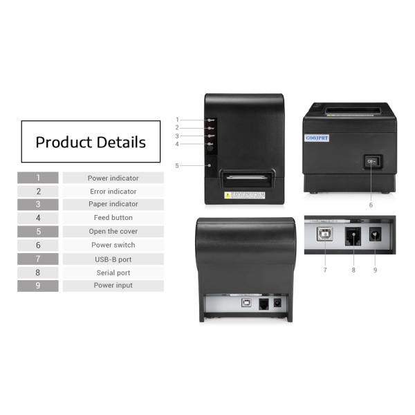 Desktop Wireless Receipt Printer , Thermal Transfer Printer For Android / IOS