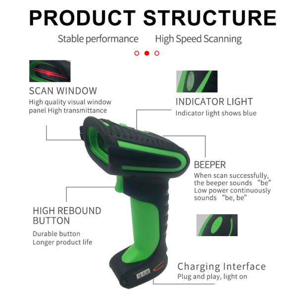 Kebo SK-6000 Industrial Wired Waterproof Handheld USB Bar Code Reader 1d Laser barcode scanner with holder