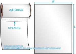 Quality auto bagging Custom Logo Design Pre-Opened AutoBag On A Roll For Automatic Packaging Machine for sale
