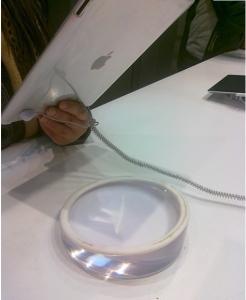 Quality COMER Mobile Phone Stand Retail security display acrylic stands with charging cord and alarm sensor for sale