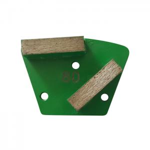 China Trapezoid 2 Bars Metal Bond Diamond Grinding Pads For Concrete Floor Grinders on sale