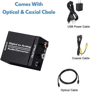 China Optical SPDIF Toslink Coaxial Digital To Analog Audio Stereo L/R Jack DAC Converter 3.5mm on sale