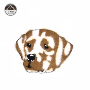 Quality Animals Dog Design Chenille Patches No Minimum Handmade Brown / White Color for sale