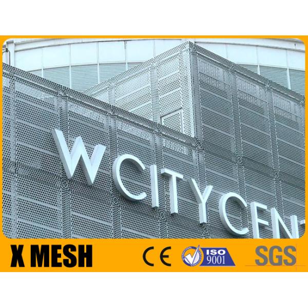 Metallic Ceilings Decorative Perforated SS Sheet Round Hole 15mm