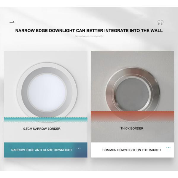 Anti Dazzle Round Recessed Downlight Ip44 6000K Embedded Ceiling Light