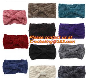China Women's Girl's Crochet Headband Knit hairband Flower Winter Ear Warmer Headwrap on sale