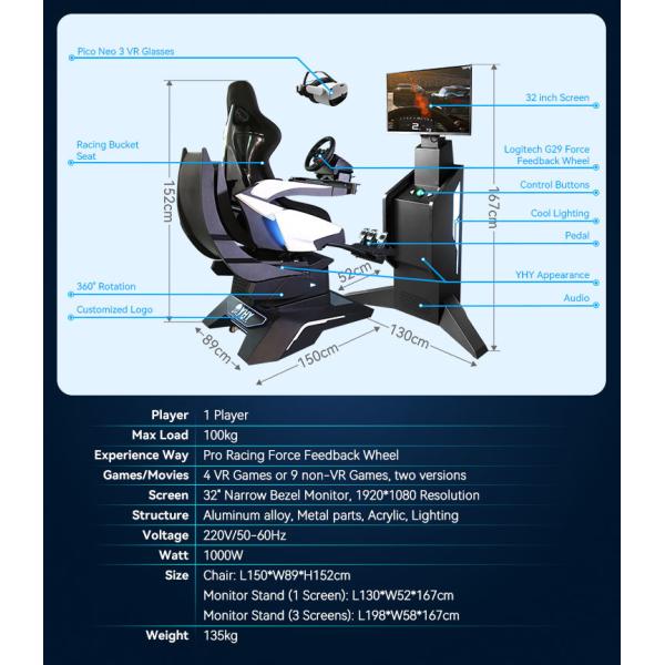 Crazy City VR Racing Simulator Virtual Reality Simulation Rides Driving Motion Race Seat Simulator