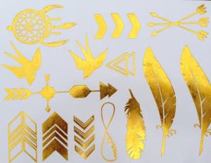 China Gold foil jewelry tattoo, High quality OEM custom tattoo. on sale