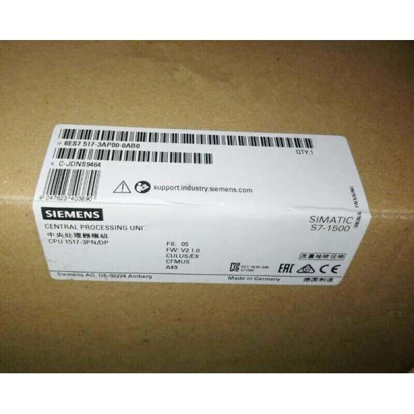 SIEMENS 6ES7517-3AP00-0AB0 PROFIBUS, 2 NS BIT PERFORMANCE, SIMATIC MEMORY CARD REQUIRED