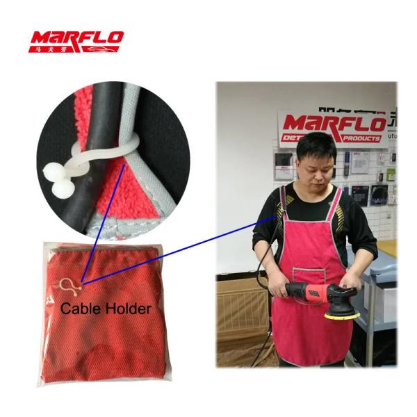 Soft And Thin Microfiber Detailing Apron In Red Gray Colors Lightweight