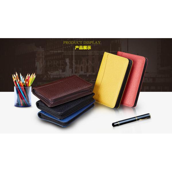 Pu Leather Manager folder notebook with zipper and Calculator