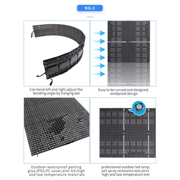 SMD Full Color Indoor Customized Flexible LED Panel Column Cylinder Soft LED Screen P1.875 P2 P2.5 P3 Curved LED Display
