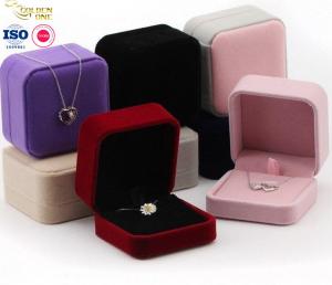 China Gift Box Ring Custom Logo Pendant Bangle Bracelet Necklace Earring Jewellery Packaging Velvet Box on sale