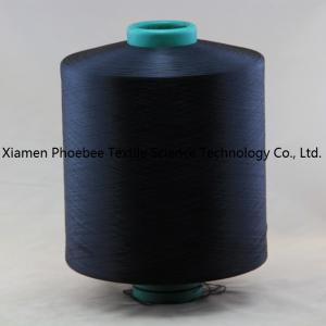 China Dope Dyed Blak Polyester Hand Knitting Yarn with 150d/48f Nim on sale