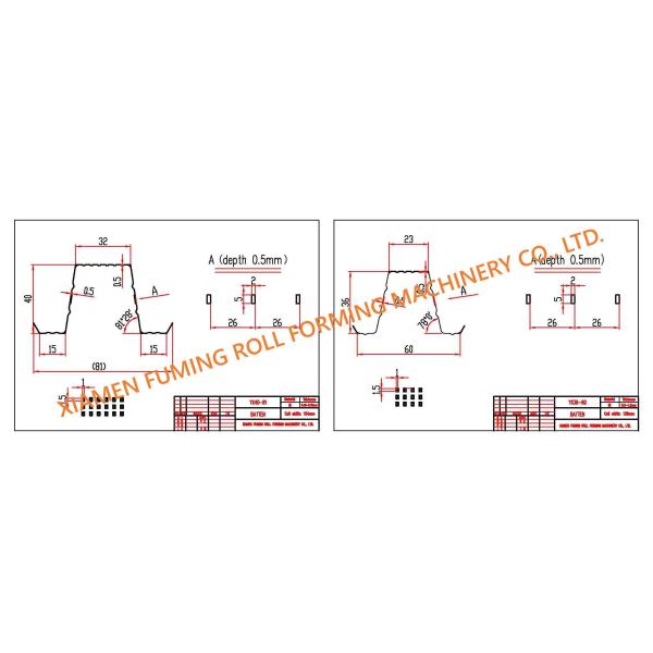 5.5KW Profile Hat Channel Roll Forming Machine For Roofing Truss / Batten
