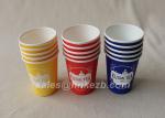 Blue & White Printed 8oz Paper Cups Single Wall For Coffee / orange
