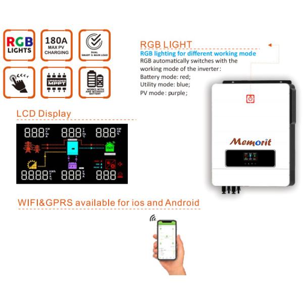 MPPT Solar Power Inverter 10.2KW 48V Single Phase Pure Sine Wave Inverter