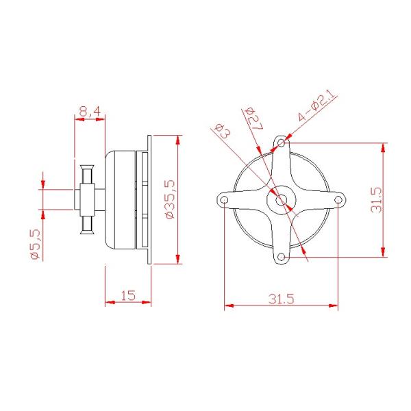 Low Electromagnetic Interference 28mm Sensorless BLDC Motor