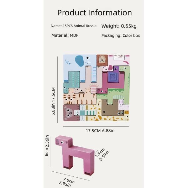 2025 New Animal Block Puzzle 3d Block Puzzle Educational Toy for Kids