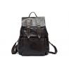 Buy cheap Mens Black Leather Book Bag , Large Leather Computer Backpack L30 * H40 * T15cm from wholesalers