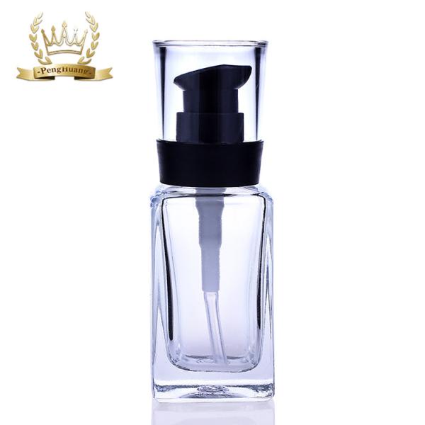 smooth Pump Liquid Foundation Bottles 30ml Clear Square Bottle