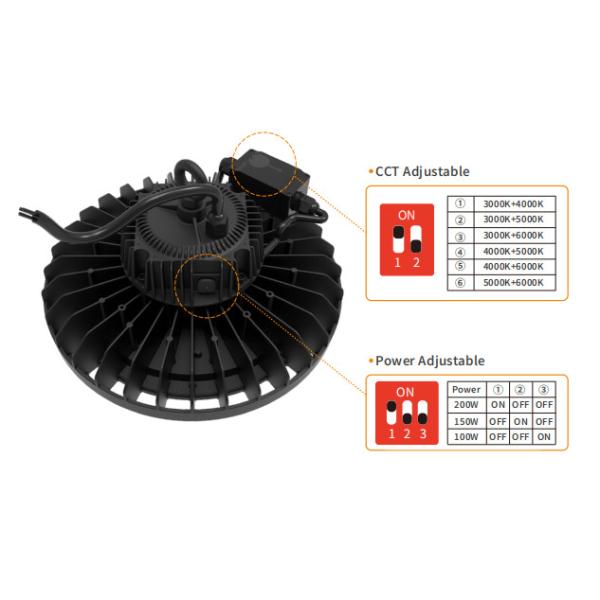 320mm IP65 rating High Bay Dimmable Led Lights Dual DIP Switch