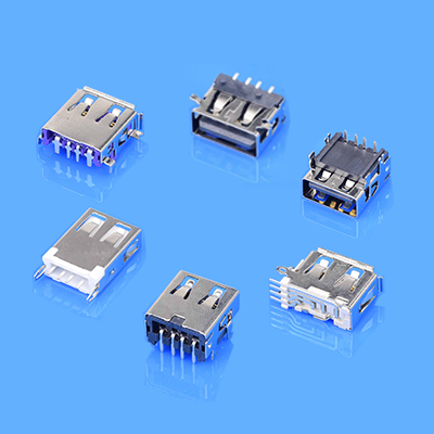 USB2.0 Offset Type USB PCB Connectors 4.4H With 10.5L 3u" Plating 48H Salt Spray