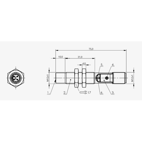 Balluff BCS00PP BCS M12BBE2-POC80H-S04K Cylindrical Version With M12 Thread