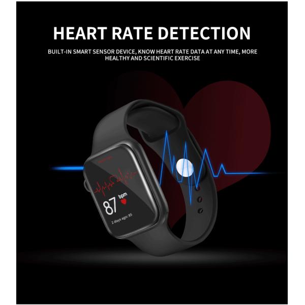 W6 Square Shape Smartwatch 1.69 IPS Touch Screen Fitness Tracker Wristband