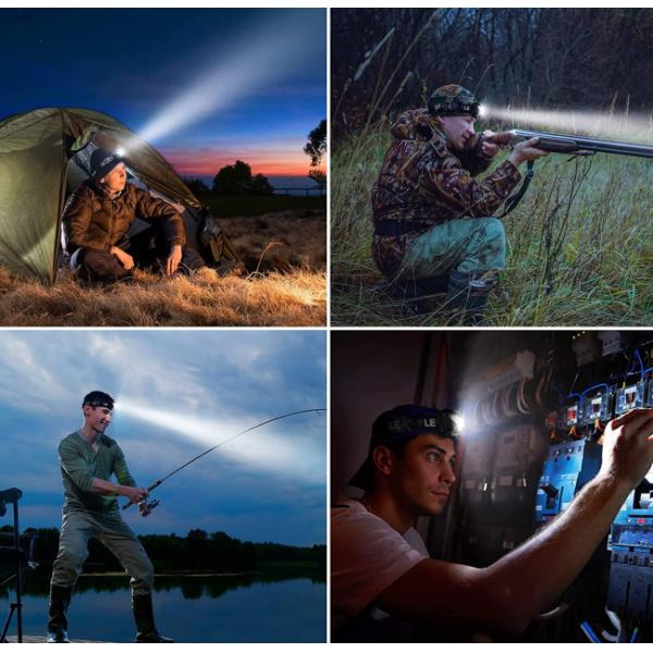2000 Lumens Waterproof IP65 Motion Sensor LED Headlamp Work Light with Rechargeable Battery