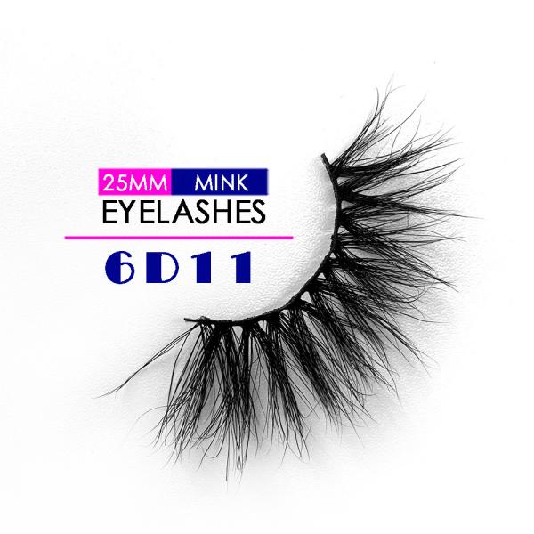 Quality Natural Black 6D Mink Lashes , Customized Package Dramatic Mink Lashes for sale