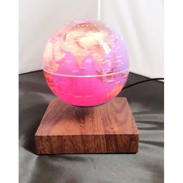 wooden base magnetic floating levitate 6inch globe lighting change colorful