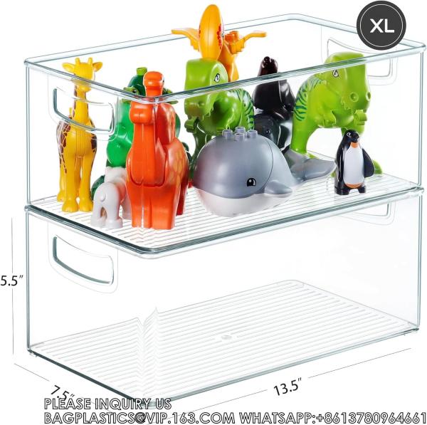 Buy Clear Storage Bins Stackable Plastic Containers For Organizing, 8 PACK Multi-Size Organizer Bins For Freezer Pantry at wholesale prices
