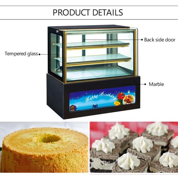 3 Layer Air Cooling Defrost Countertop Cake Display Fridge Showcase For Advertising