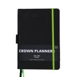 2 Ribbon Bookmarks Project Planner Notebook , Textured Leather Custom Calendar