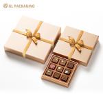 Embossed Custom CMYK Packaging Chocolate Candy Lid Base Artpaper Box with Ribbon